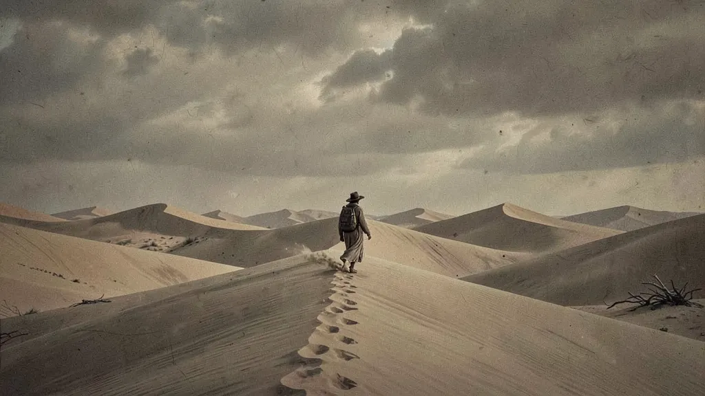Lone Traveler Desert Art for TV - printable wall art